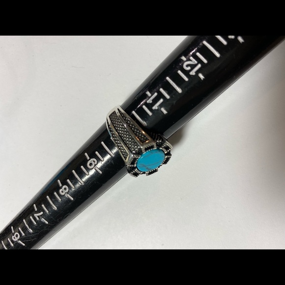 Sterling Silver and Blue Stone Ring 10 - Picture 5 of 5